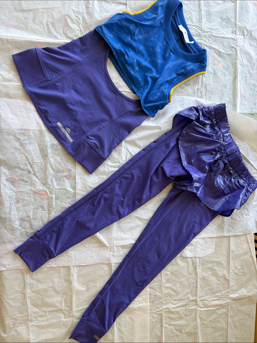 Adidas by Stella McCartney Athletic Leggings with short Overlay an matching top